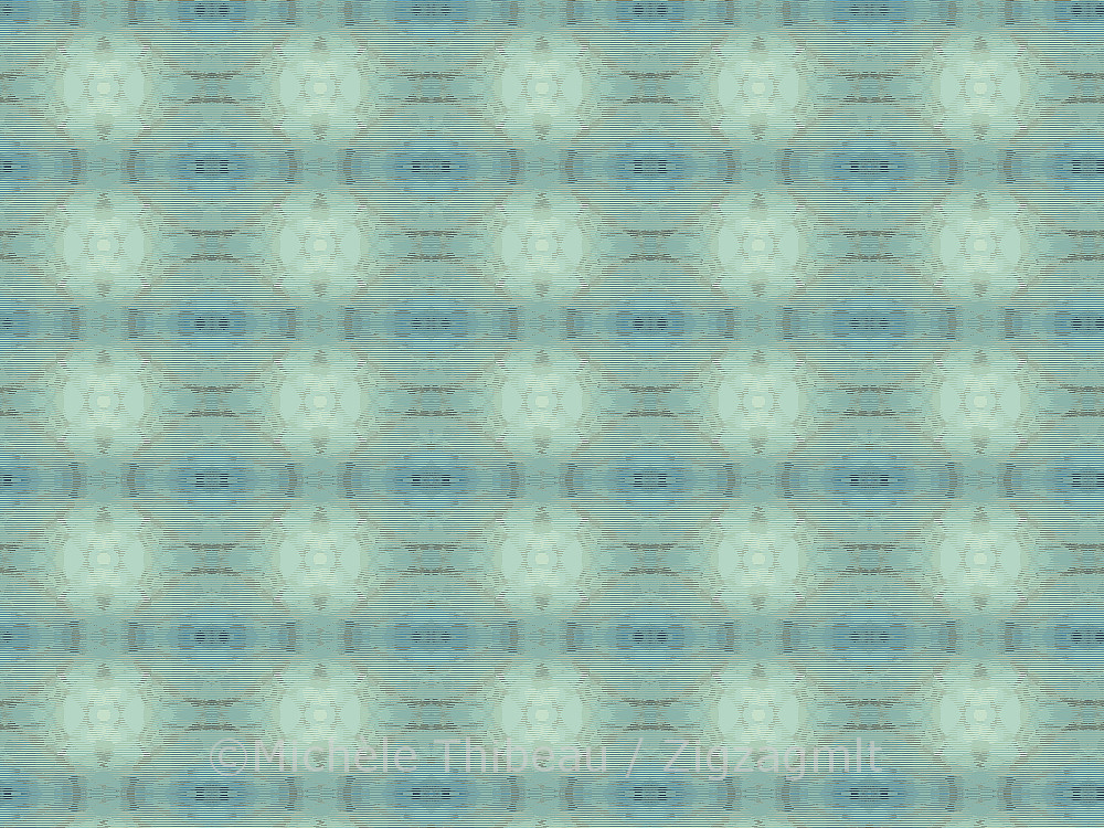 Musee Brick Abstract Turquoise Another in the series of repeat patterns inspired by a photo of a brick wall in an historic Quebec City museum.