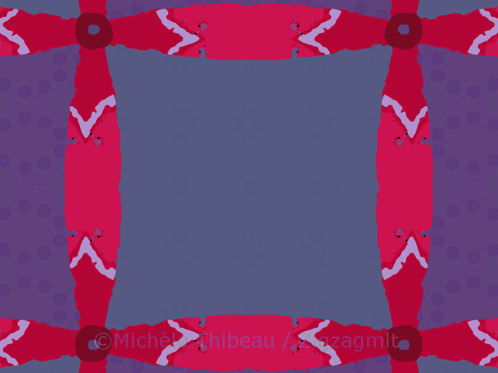Purple Flower Red Petal Experiment with a crop of a red petals. Repeating, moving it into 90-degree directions. Addition of other patterns.