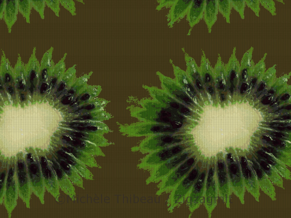 Kiwi Spash Gingham Bright A pattern from the Fall for Kiwi Collection, created in 2015. Inspired and developed from an image taken of a kiwi.