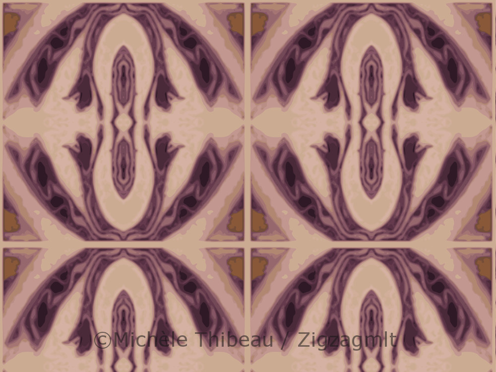 Purple Cabbage Oval Mosaic Part of a collection of designs inspired by a photo of purple cabbage with its stunning variegated stripes and swirls.