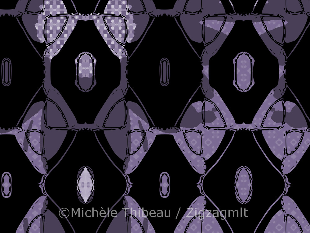 Abstract Diamond Purple An experiment in recolouring the black and white design block. Diamonds splashed in shades of purple.