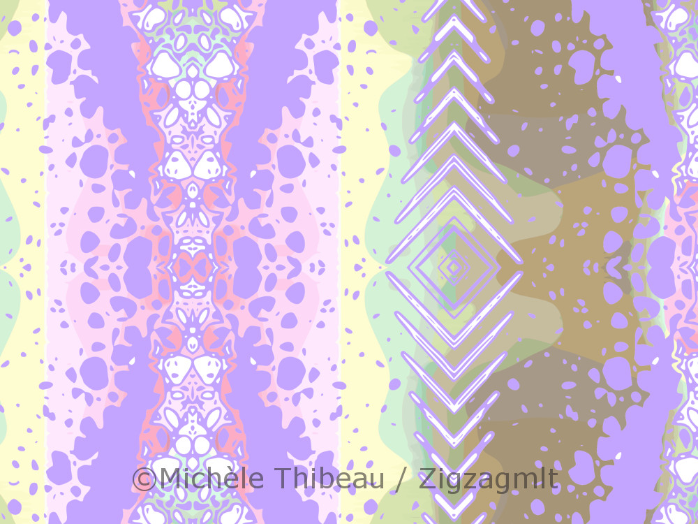 Purple Zipper Arrow Psychedelic With the abstract bottle pastel design in the background, this pattern has it all - arrows, shapes and colours galore!