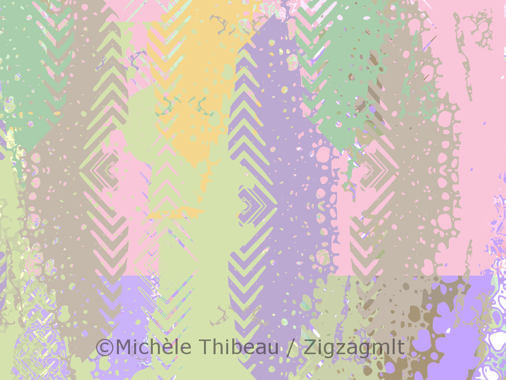Purple Zipper Arrow Psychedelic Deconstructed The layers of the original pattern were deconstructed and then reconstructed to produce a new design.