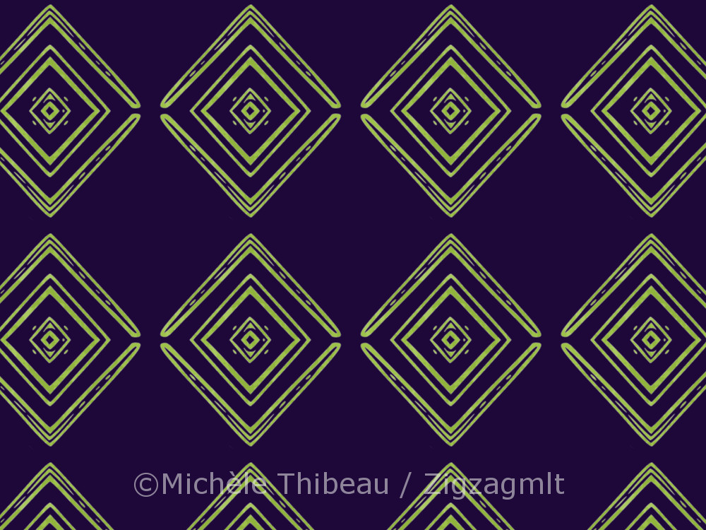 Purple-Lime Diamonds The lime on purple punches it weight. Simple. Elegant. A statement. Scalable. Other colorways possible.