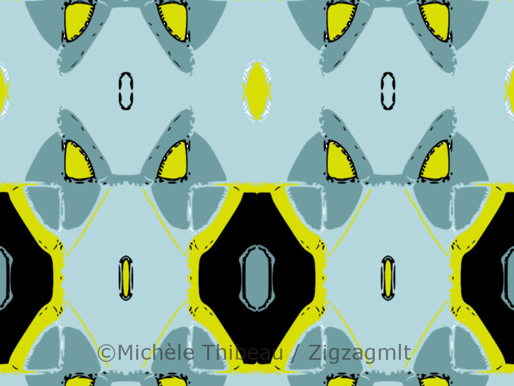 Abstract Diamond4 A bit of a medieval feel here. The outline detail adds depth. A delightful diamond discovery in turquoise with lemon.