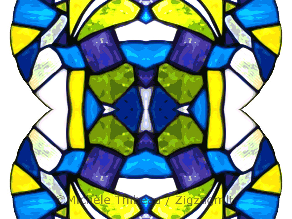 A similar looking design, but a double wave. More fluid. Reminiscent of a stained glass window.