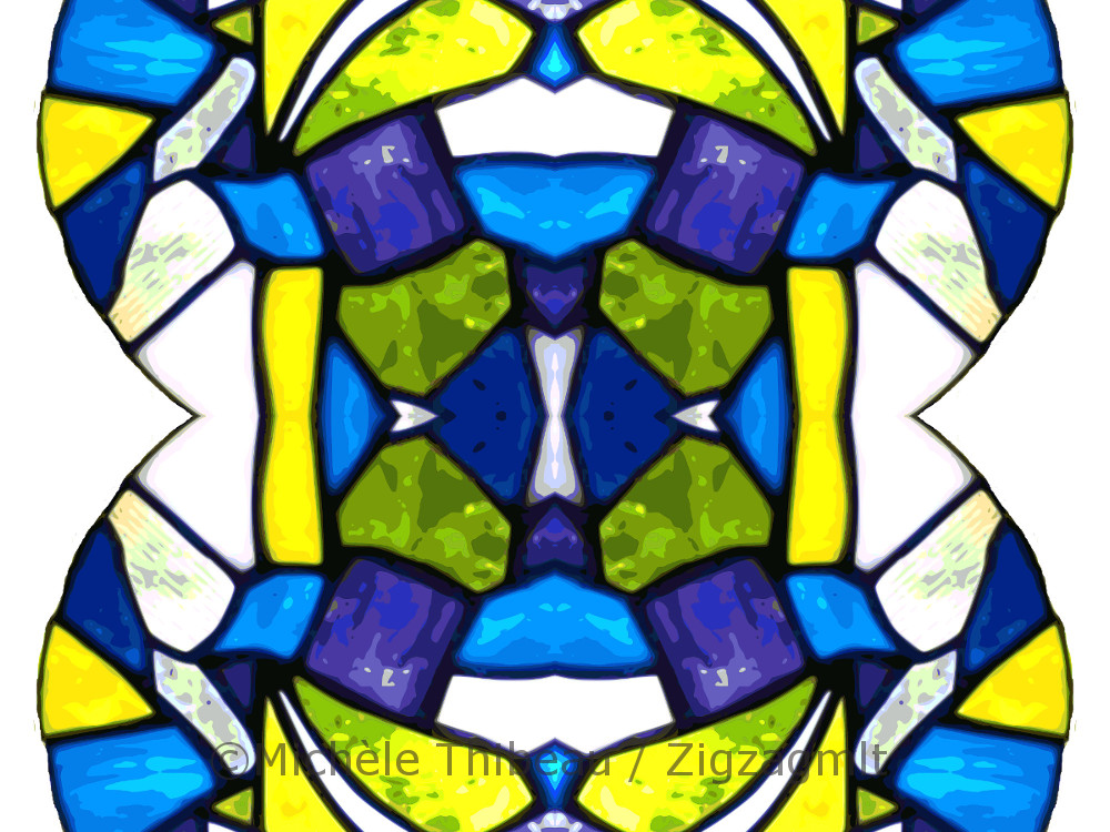 A similar looking design, but a double wave. More fluid. Reminiscent of a stained glass window.
