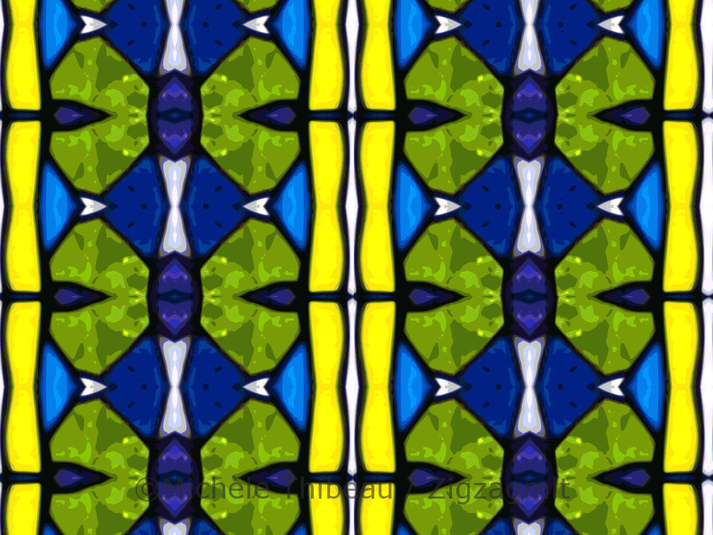 Punches of bright colour, like the original stained glass piece. What fun experimenting with light-filled designs.