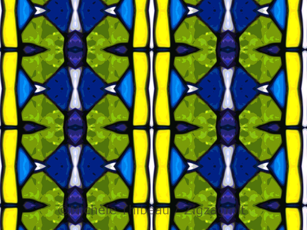 Punches of bright colour, like the original stained glass piece. What fun experimenting with light-filled designs.