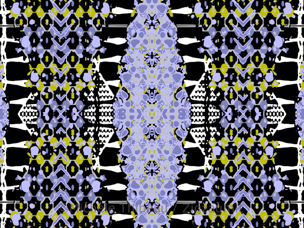 Purple Zipper2 Arrow Posturized Reducing the number of colours in a design can produce neat effects. Different shapes and colours emerge.
