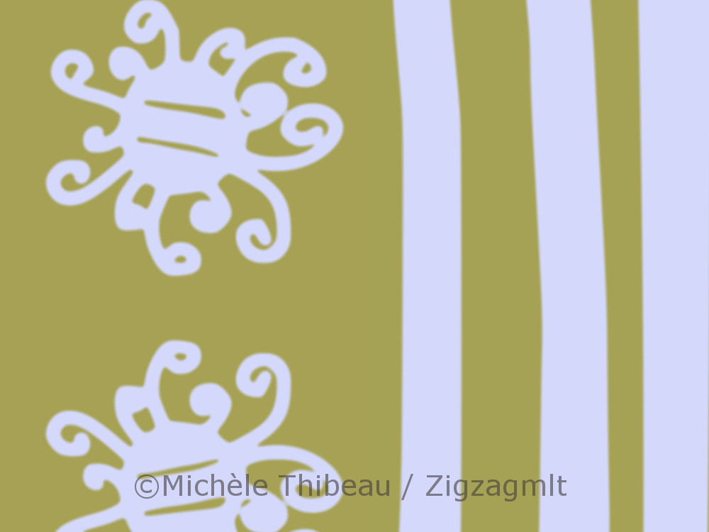 From sketchbook to digital canvas to repeat pattern. Simple bugs and stripes.