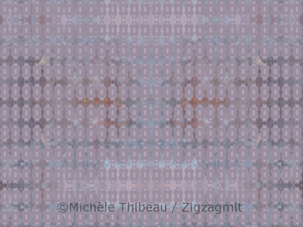 Gaspé Beauty Purple Symbol A Gaspé design that features the namesake pattern in the background, peeking through a small-scale pattern.