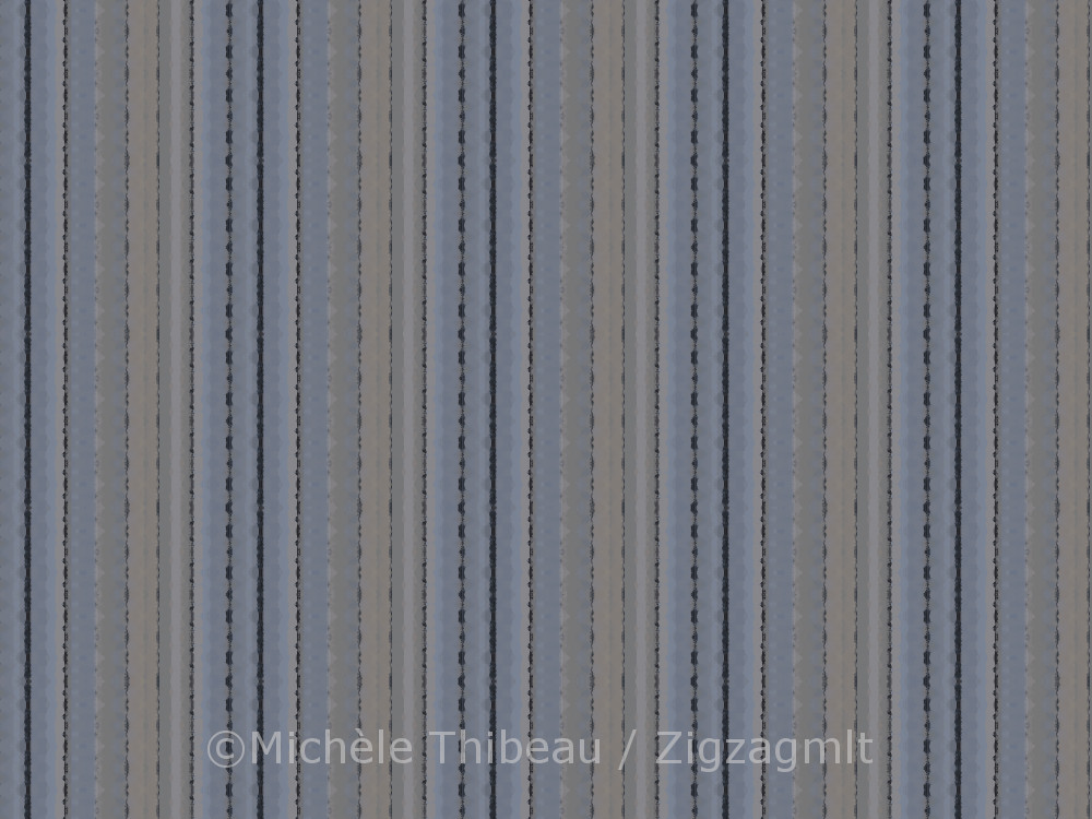 Paspebiac Wharf Stripes Those bluish planks were turned 90 degrees and smoothed into a striped repeat pattern of blues, beiges & black.