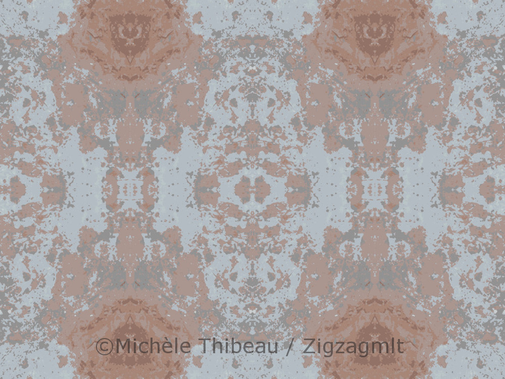 Gaspé Mixed Textures Seal The rose or royal seal shape came from the main pattern. In cropping and repeating, this coordinate fits right in.